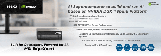 MSI EdgeXpert - AI Supercomputer powered by NVIDIA DGX Spark Platform with Grace Blackwell Architecture